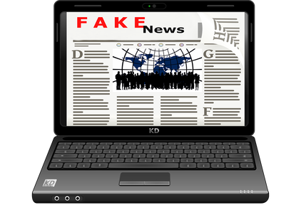 Lap top with fake news